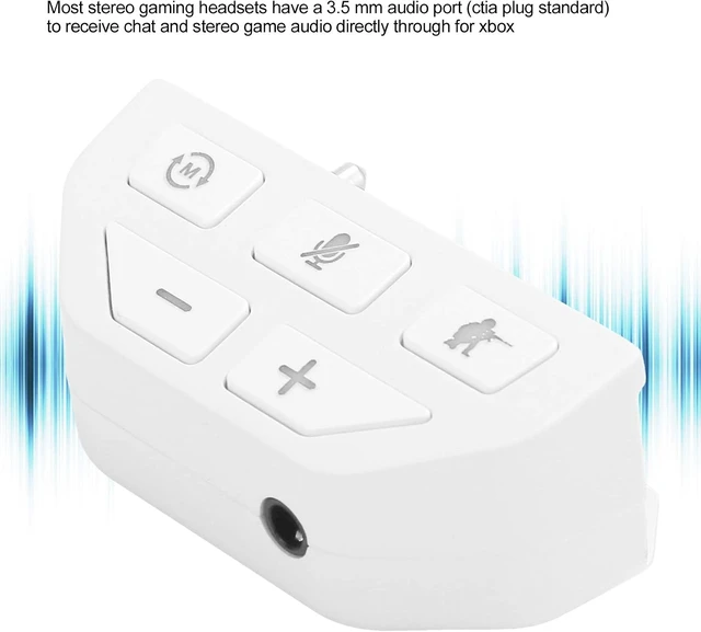 Alt view image 7 of 7 - Headset Adapter Controller Audio Adapter, Headphone Converter for Xbox One Gamepad, Audio Mic Headphone Adapter Converter, with Game Control and Stereo Sound Synchronization (White)