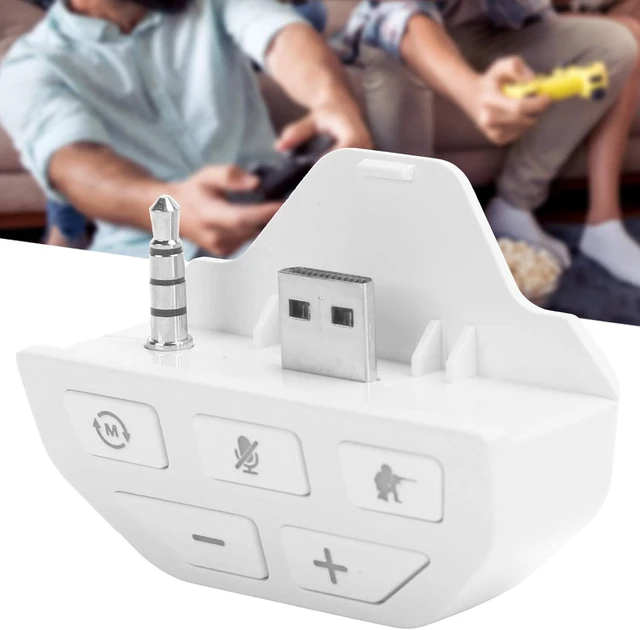 Alt view image 4 of 7 - Headset Adapter Controller Audio Adapter, Headphone Converter for Xbox One Gamepad, Audio Mic Headphone Adapter Converter, with Game Control and Stereo Sound Synchronization (White)