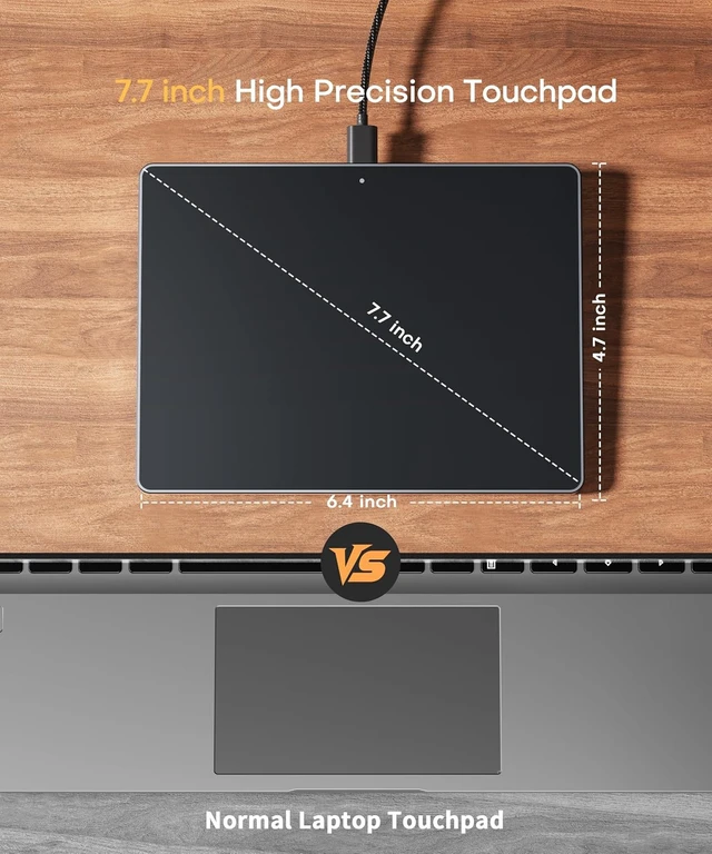Alt view image 4 of 6 - Wired Large USB Trackpad Touchpad for Windows 11/10, Grey Black
High-Precision Multi Gesture Touchpad Plug-and-Play Touchpad Mouse for Computer/Desktop/Laptop