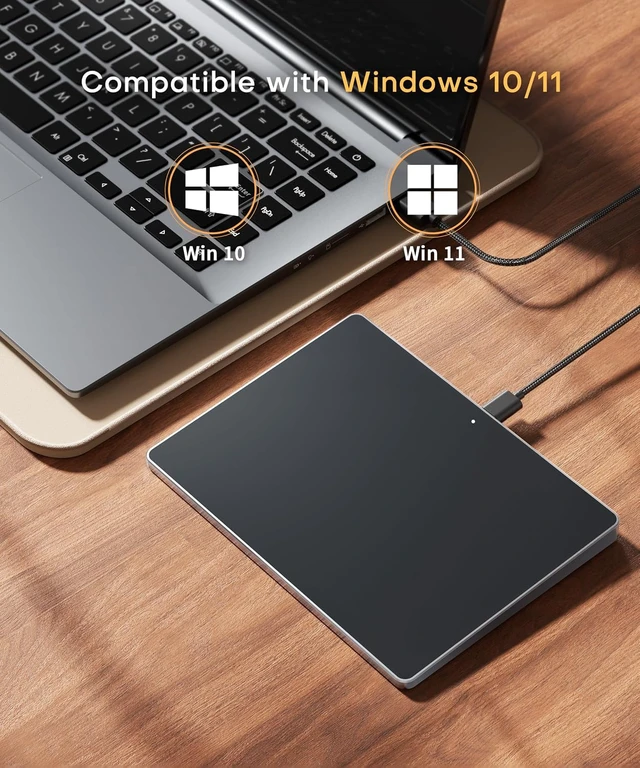 Alt view image 6 of 6 - Wired Large USB Trackpad Touchpad for Windows 11/10, Grey Black
High-Precision Multi Gesture Touchpad Plug-and-Play Touchpad Mouse for Computer/Desktop/Laptop