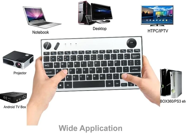 Alt view image 4 of 7 - 78 Keys Dual Mode Wireless Trackball Keyboard, Bluetooth 5.0 & 2.4G Wireless Keyboard with 19mm Trackball for Windows Mac iOS Android Computer Tablet Desktop