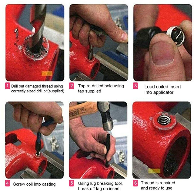 Alt view image 3 of 7 - M7 Thread Repair Kit, 25Pcs Metric Threading Tool Insert Coil Helicoil For Auto Repair Kit with Plastic Box