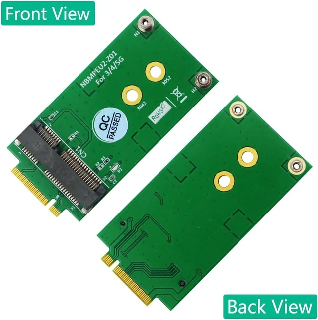 Alt view image 2 of 6 - HLT M.2 Key B to Mini PCI-E Adapter for 3G/4G/5G Module