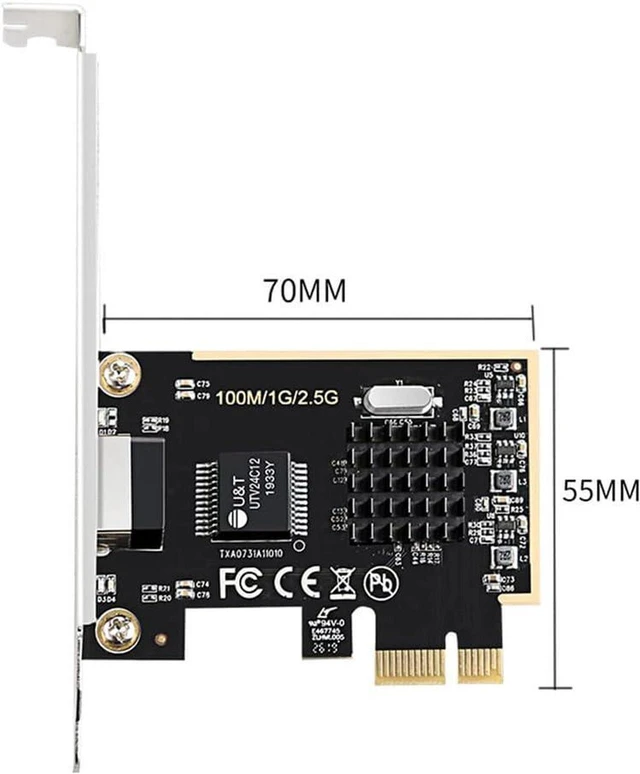 Alt view image 4 of 5 - PCIE Card 2500Mbps Gigabit Network Card 10/100/1000Mbps RTL8125 RJ45 Wired Network Card PCI-E 2.5G Network Adapter LAN Card