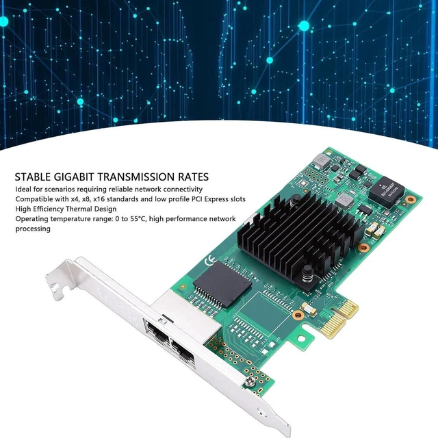 Alt view image 6 of 6 - Gigabit Ethernet Network Card,Gigabit Ethernet PCI Express Network Card, Dual RJ45 PCI Express Adapter for Server Desktop PC Industrial Applications