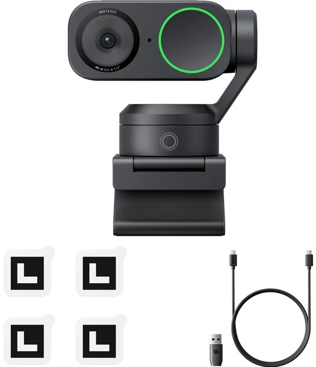 Alt view image 7 of 7 - Insta360 Link 2 Pro 4K Ultra HD 2-Axis Gimbal AI-Powered Webcam, Graphite Black