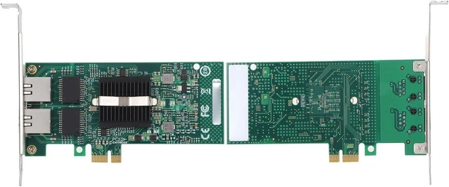 Alt view image 5 of 6 - Gigabit PCIE Network Card, 82576GB Chip PCIE X1 Gigabit Dual Port PCI Express Network Adapter Electric Port Desktop Computer Wired Network Card