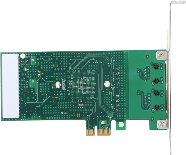 Alt view image 4 of 6 - Gigabit PCIE Network Card, 82576GB Chip PCIE X1 Gigabit Dual Port PCI Express Network Adapter Electric Port Desktop Computer Wired Network Card