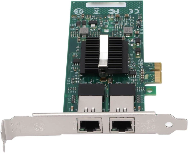 Alt view image 3 of 6 - Gigabit PCIE Network Card, 82576GB Chip PCIE X1 Gigabit Dual Port PCI Express Network Adapter Electric Port Desktop Computer Wired Network Card