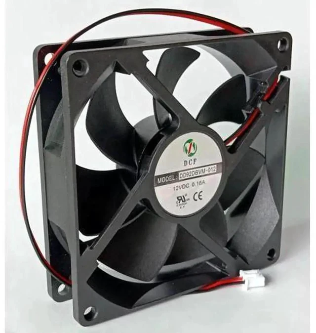 Alt view image 2 of 6 - DD92DBVM-012 DC Brushless Cooling Fan, 9025 90mm x 25mm DC 12V 0.16A 2-Pin Axial Exhaust Replacement Fan for Cabinet, Wine Cooler, Power Supply Heat Dissipation