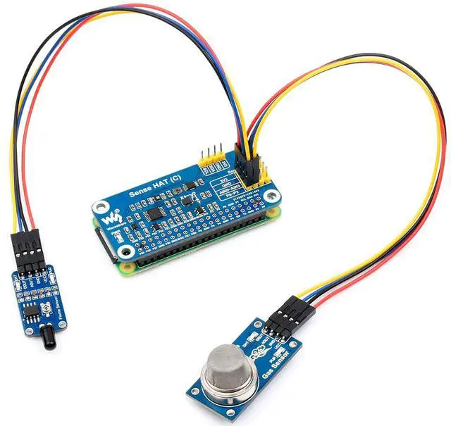 Alt view image 3 of 7 - for Raspberry Pi 4B/3B+/3B/2B/B+/A+/Zero/Zero W/Zero 2W, Sense HAT (C) Onboard Gyroscope, Accelerometer, Magnetometer, Barometer, Temperature, Humidity Sensor, Supports External Sensors