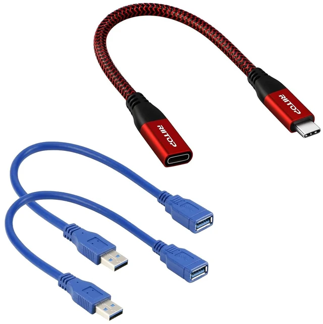 Main image of USB C Extension Cable Short (1-Pack)+USB 3.0 Extension Cable Short (2-Pack)