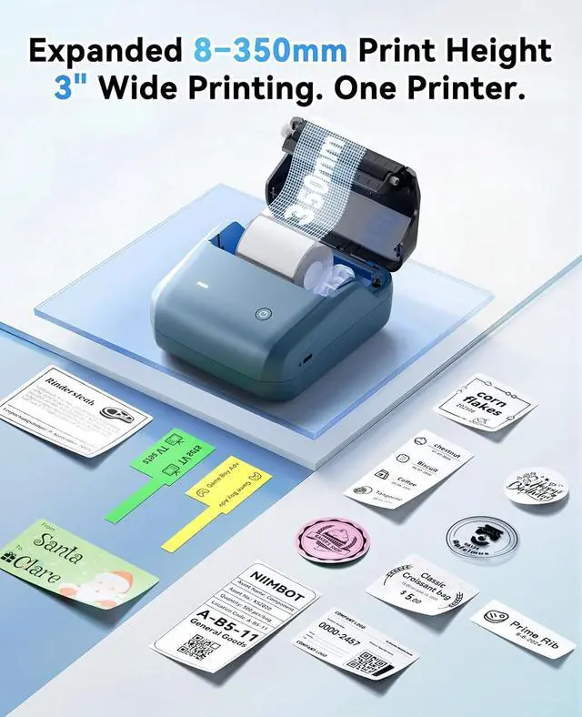 Alt view image 5 of 7 - NIIMBOT B31 3 Inch Label Maker, Bluetooth Thermal Label Printer High Speed