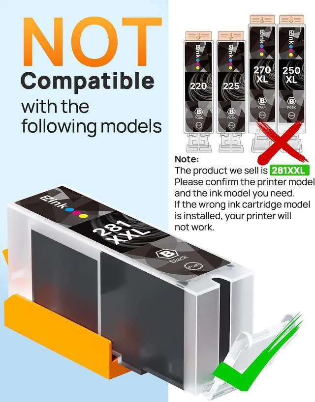Alt view image 7 of 7 - 20 Pack 280XXL 281XXL E-Z Ink Compatible for Canon 280 281 Ink Cartridges