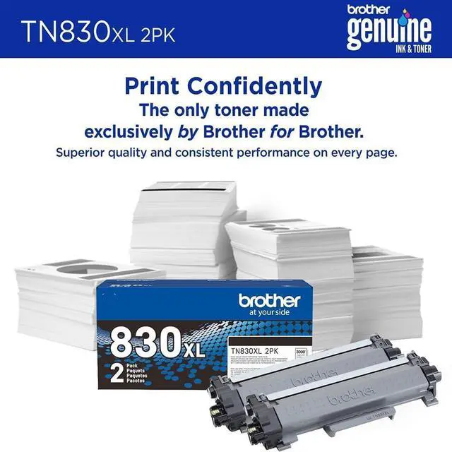 Alt view image 5 of 7 - Brother Genuine TN830XL 2-Pack Black High-Yield Toner Cartridge, Up to 3,000 Pages Each (6,000 Total) Bundle with Deco Essentials Printer eBook for MFC-L2820DW, MFC-L2900DW, HL-L2460DW, HL-L2420DW