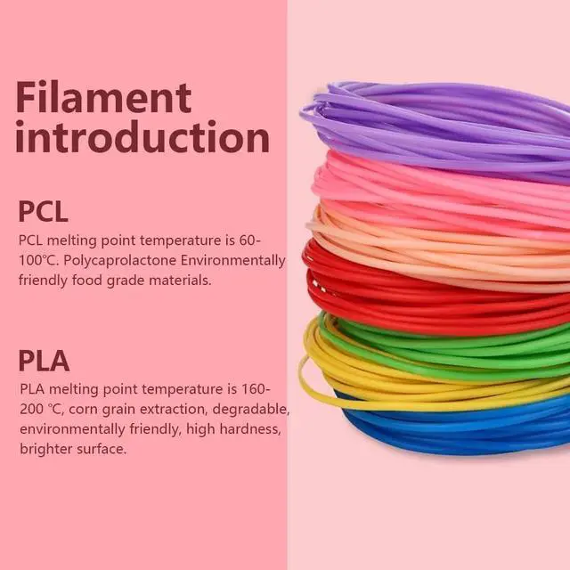 Alt view image 2 of 5 - 20 PCS/Pack 50M 3D Pen Filaments PLA PCL 1.75mm Diameter 5 Meters/Roll 3D Pen Printing Materials(Large,PLA Filament)
