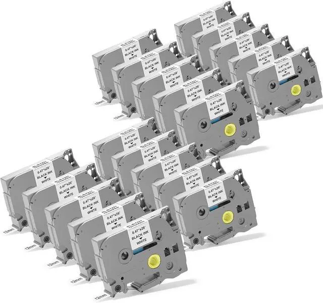Main image of 20pack TZE-231 Label Tape Compatible with Brother PT-D210 D220 H110 D400 D410 D600 D610BT Replacement for Brother P Touch Label Maker, 0.47" x 26.2' Black on White