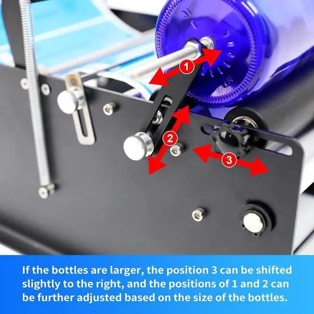 Alt view image 2 of 6 - ZONEPACK Manual Lager Size Lable Round Bottle Labeling Machine Wine Bottle Sticker Labeler Applicator