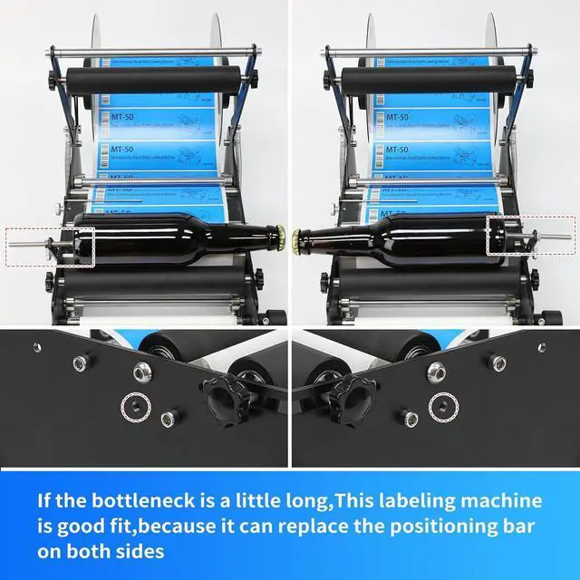 Alt view image 3 of 6 - ZONEPACK Manual Lager Size Lable Round Bottle Labeling Machine Wine Bottle Sticker Labeler Applicator