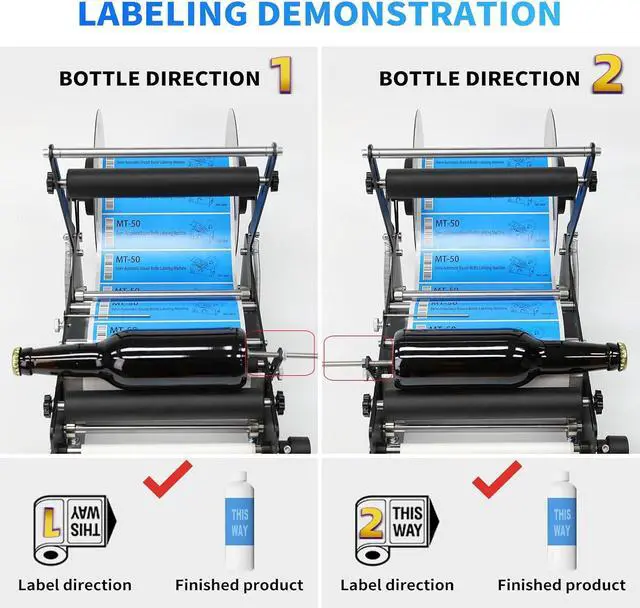 Alt view image 4 of 6 - ZONEPACK Manual Lager Size Lable Round Bottle Labeling Machine Wine Bottle Sticker Labeler Applicator