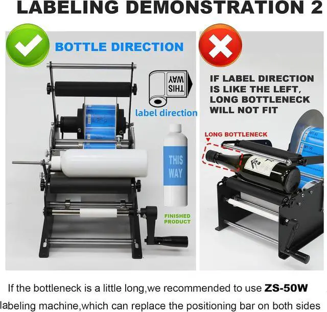 Alt view image 3 of 7 - ZONEPACK Manual Round Bottle Labeling Machine Plastic Label Applicator