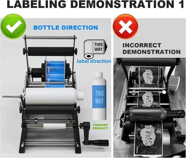Alt view image 4 of 7 - ZONEPACK Manual Round Bottle Labeling Machine Plastic Label Applicator