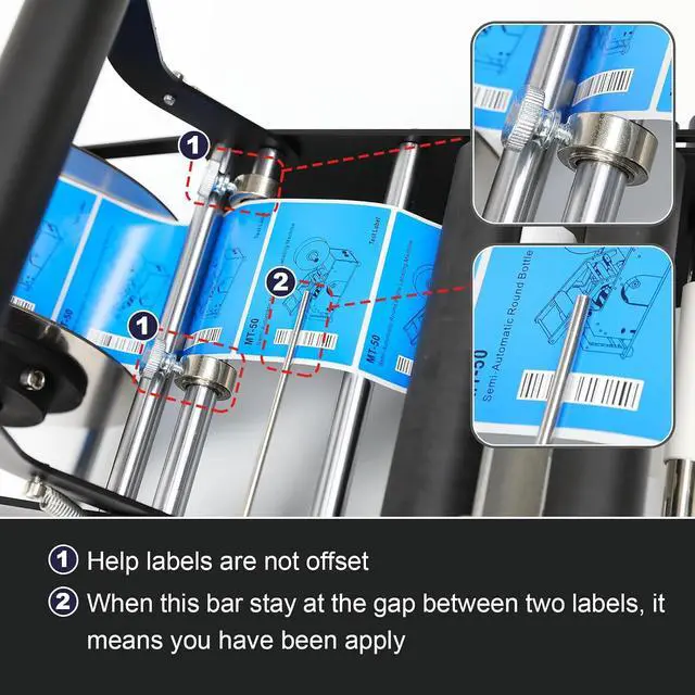 Alt view image 7 of 7 - ZONEPACK Manual Round Bottle Labeling Machine Plastic Label Applicator