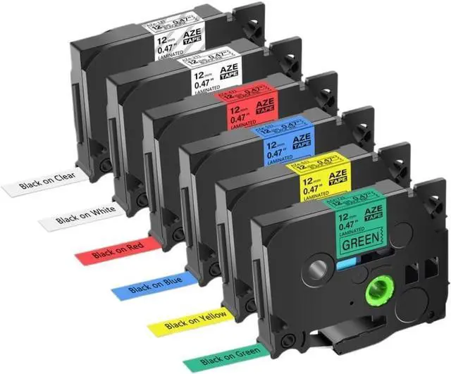Alt view image 7 of 7 - 6PK Laminated Label Tapes Compatible with TZe-131 231 431 531 631 731 for 9 12 18 24mm Label Makers