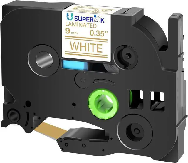 Main image of 40 Pack 9mm 0.35 Laminated White Tape Compatible for Brother P Touch Label Maker Tape TZe-224 9mm Gold on White TZe224 TZ-224 3/8 Inch TZe TZ Label for PT-D210 D200 D220 H100 H110 D400