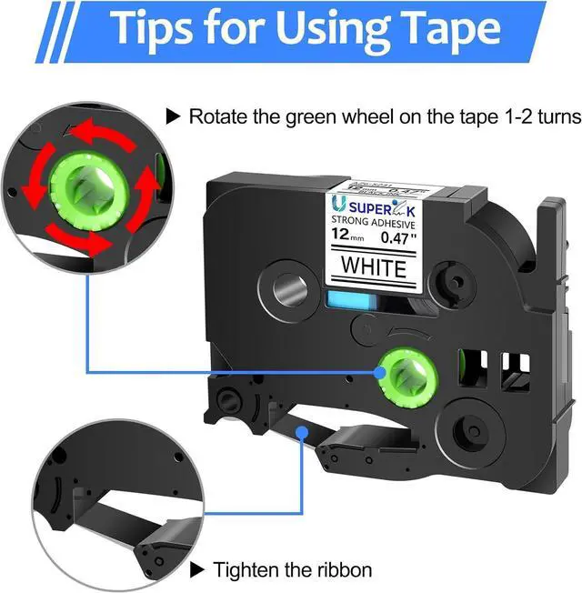 Alt view image 3 of 7 - 40 Pack 12mm 0.47 Laminated White Tape Compatible for Brother P-Touch Label Maker Tape TZe-S231 Extra Strength 12mm Label TZ-S231 1/2 Inch TZe TZ Tapes for PT-D210 D200 D220 H100 H110 D400