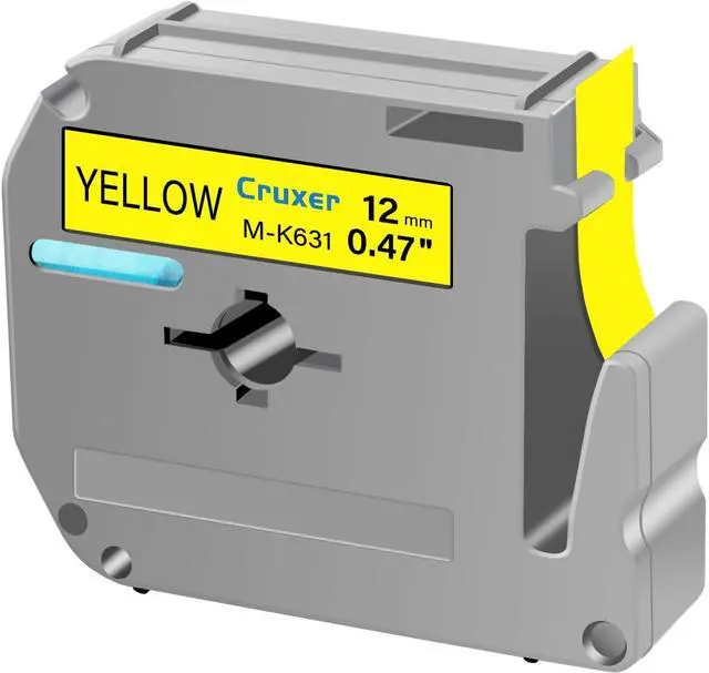 Main image of Cruxer 40 Pack Replacement for P Touch M Tape M-K631 MK631 M631 M-K631s Black on Yellow 12mm 0.47 1/2 for Ptouch PT-M95 PT-80 PT-90 PT-70 PT-65 PT-85 PT-45 PT-70BM Label Maker Refills