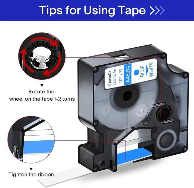 Alt view image 4 of 7 - 40 Pack Compatible for Dymo D1 Label Tape 45014 S0720540 Refill Blue on White 1/2 inch x 23 feet Labeling Tape for LabelManager PnP 160 210D 260P 280 360D 420P 450D ColorPop Label Maker