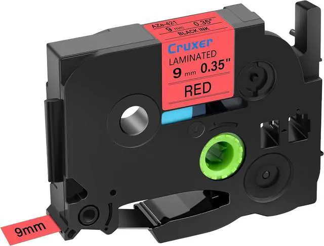 Main image of Cruxer 40 Pack Replacement for P-Touch TZe-421 TZ-421 Label Tape Black Text on Red Laminated 9mm 0.35" Compatible with Ptouch PT-D200 PT-D210 PT-D400 PT-D450 PT-D600 PT-H100 PT-1230PC Label Maker