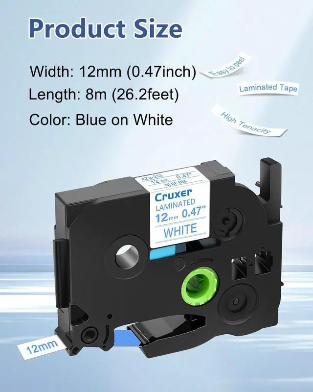 Alt view image 2 of 4 - Cruxer 40 Pack Replacement for P-Touch TZe-233 TZ-233 Label Tape Red Text on Clear Laminated 12mm 0.47" Compatible with Ptouch PT-D200 PT-D210 PT-D400 PT-D450 PT-D600 PT-H100 1230PC Label Maker