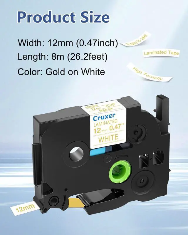 Alt view image 2 of 5 - Cruxer 40 Pack Replacement for P-Touch TZe-234 TZ-234 Label Tape Red Text on Clear Laminated 12mm 0.47" Compatible with Ptouch PT-D200 PT-D210 PT-D400 PT-D450 PT-D600 PT-H100 1230PC Label Maker