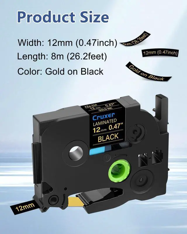 Alt view image 2 of 6 - Cruxer 40 Pack Replacement for P-Touch TZe-334 TZ-334 Label Tape Red Text on Clear Laminated 12mm 0.47" Compatible with Ptouch PT-D200 PT-D210 PT-D400 PT-D450 PT-D600 PT-H100 1230PC Label Maker
