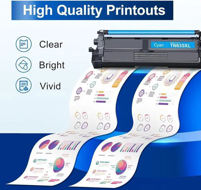 Alt view image 4 of 6 - TN635 TN635XL Toner Cartridge Set MFC-L8930CDW MFC-L8730CDW HL-L8430CDW