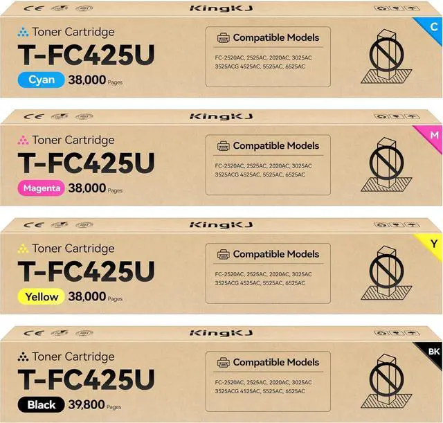 Main image of T-FC425U Toner Cartridge Set 4-Pack Replacement for Toshiba T-FC425U-K T-FC425U-C T-FC425U-M T-FC425U-Y Toner Compatible with Toshiba E-Studio 3525AC 4525AC 5525AC 6525AC 3025AC 2525AC 2020AC Printer