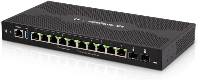 Main image of Ubiquiti Networks Commercial EdgeRouter 12P, 10-Port Gigabit Router with 24V PoE Support on RJ45 Ports and 2 SFP Ports (ER-12P)