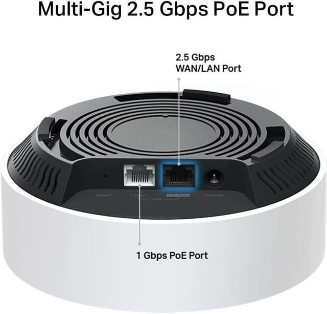 Alt view image 4 of 7 - TP-Link AX3000 PoE Mesh WiFi - Ceiling/Wall-Mountable WiFi 6 Mesh, Replacing WiFi Router, Access Point and Range Extender, PoE-Powered, 2 x 2.5G Ports Deco HB6300-PoE(1-Pack)