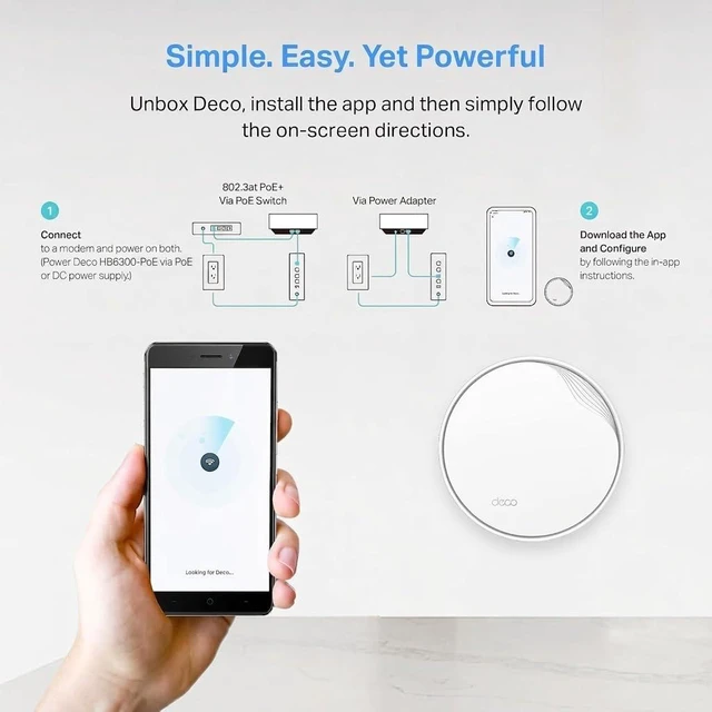 Alt view image 6 of 7 - TP-Link AX3000 PoE Mesh WiFi - Ceiling/Wall-Mountable WiFi 6 Mesh, Replacing WiFi Router, Access Point and Range Extender, PoE-Powered, 2 x 2.5G Ports Deco HB6300-PoE(1-Pack)