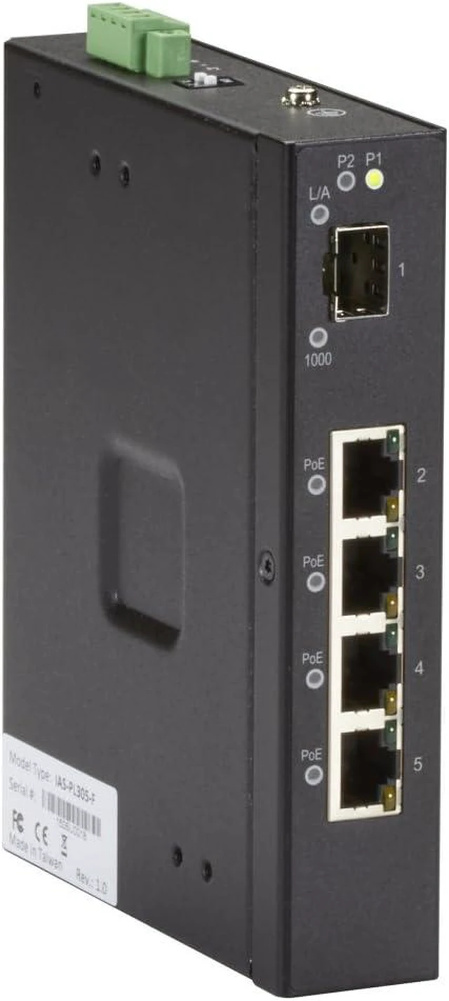 Main image of Black Box Corporation LIE401A 5 Port Industrial Switch Poe Plus Extreme Temperature
