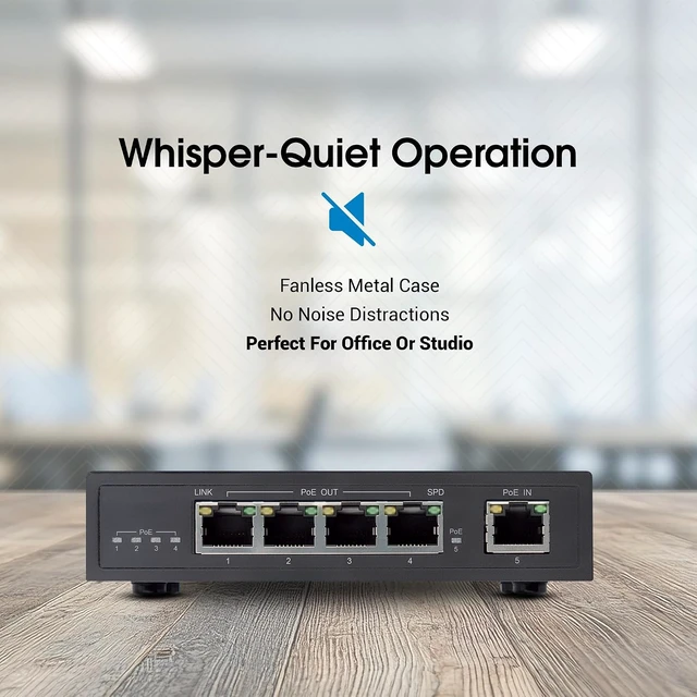 Alt view image 6 of 7 - Intellinet 4-Port Gigabit PoE++ Extender, 90W, 328 Ft Range, Metal