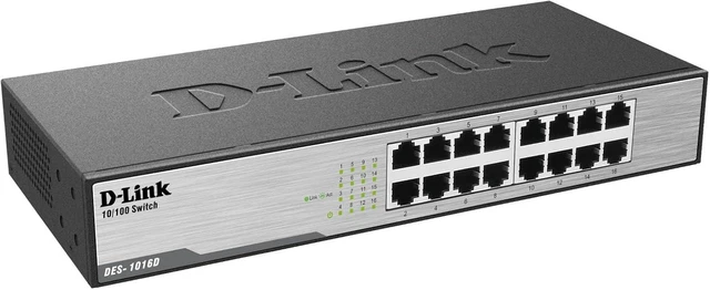 Alt view image 2 of 5 - D-Link DES-1016D 16 Port 10/100Mbps Desktop Switch