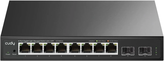Main image of Cudy 10 Port Gigabit Smart Switch, 2 SFP Uplink, 21Gbps, GS108ES2
