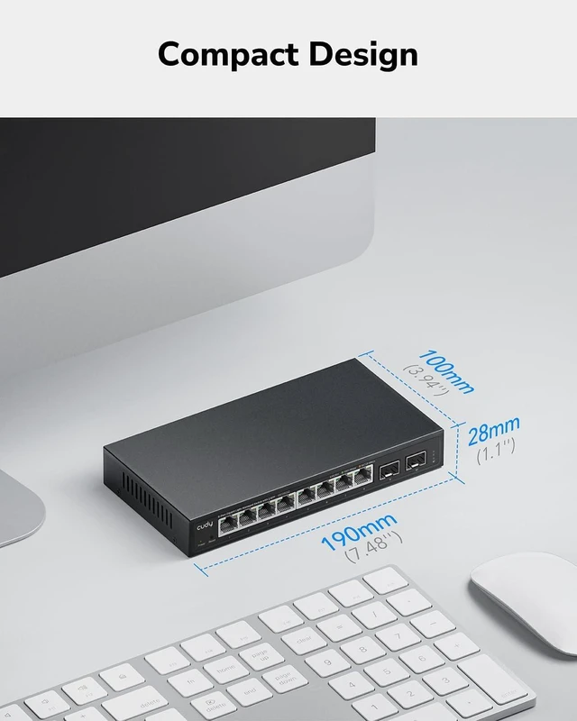 Alt view image 5 of 7 - Cudy 10 Port Gigabit Smart Switch, 2 SFP Uplink, 21Gbps, GS108ES2