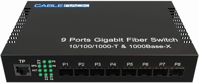 Alt view image 3 of 4 - CableRack 8 Port SFP Unmanaged Ethernet Optical Switch with One Multimode and One Singlemode SFP