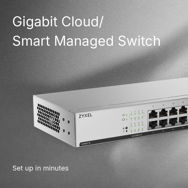 Alt view image 4 of 6 - Zyxel 16 Port Network Ethernet Switch | Smart Managed | GS1915-18v2