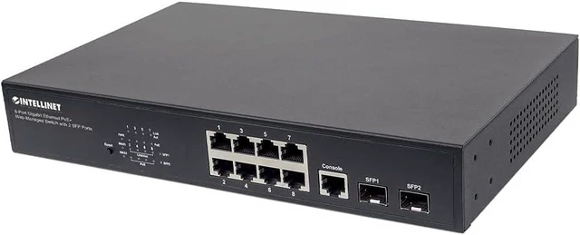 Main image of Intellinet 561167 8-Port Gigabit Rackmount PoE+ Switch