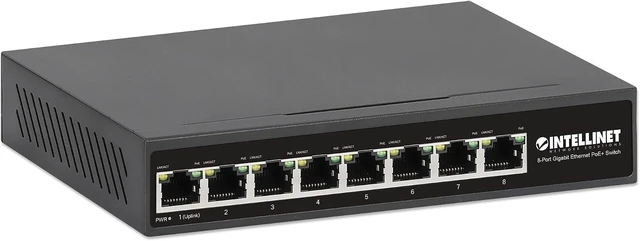 Alt view image 4 of 7 - Intellinet 8-Port Gigabit PoE+ Switch, 60W Budget, VLAN, Extend Mode
